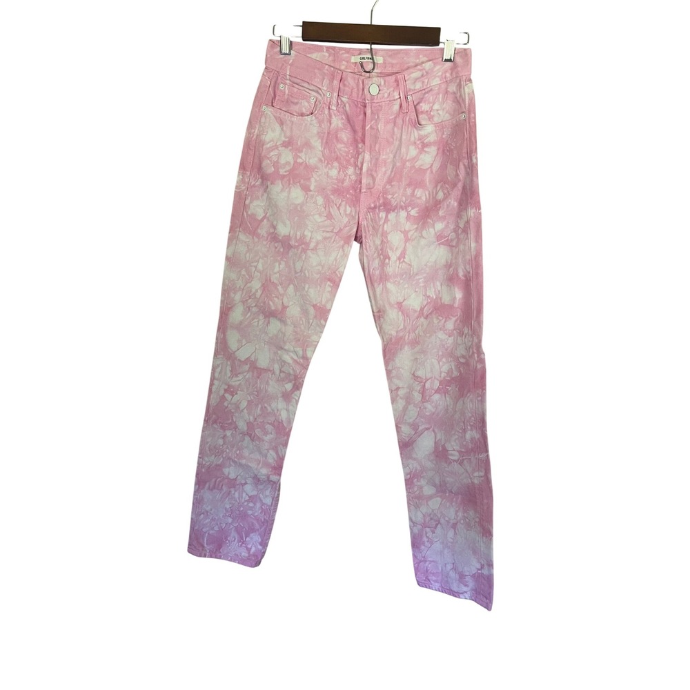 GRLFRND Pink Tie Dye High Rise Denim Jeans Comfort Casual Trendy Size 24